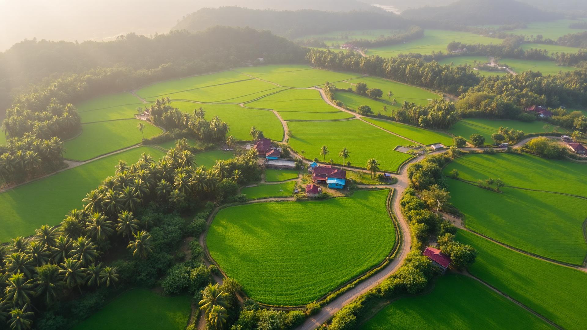 Dhansar village aerial view